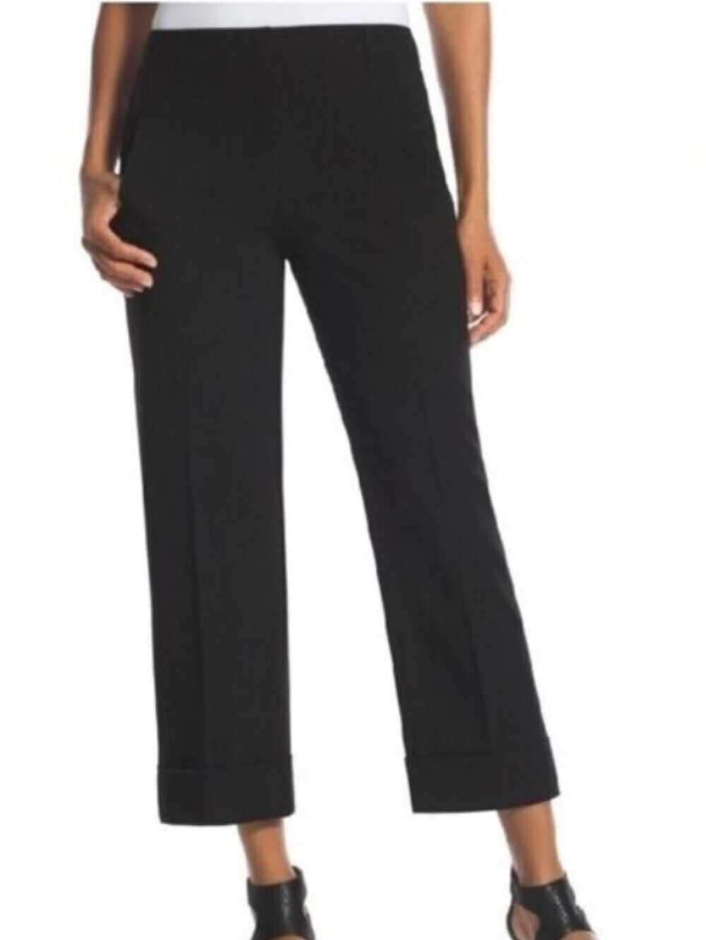 Chico's Black Magique Crop Ultimate Fit Trouser Pants Chico's Size 1 NWT